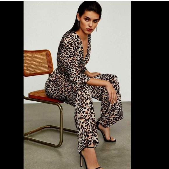 BCBG Leopard Print Jumpsuit, NWT, Size Medium - Picture 1 of 14